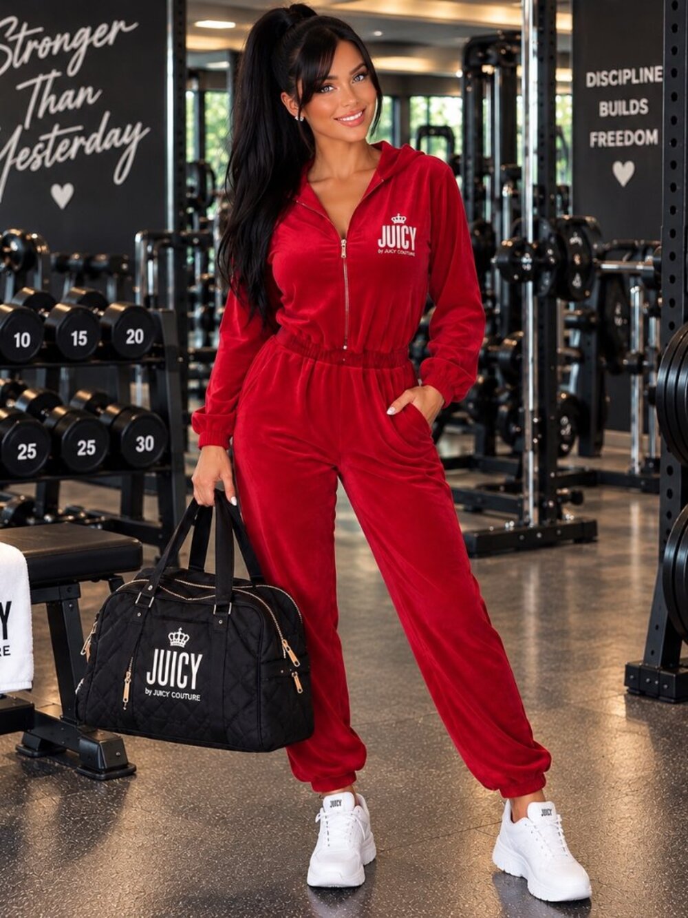 Juicy Couture Red Velour Jumpsuit SMALLNWT